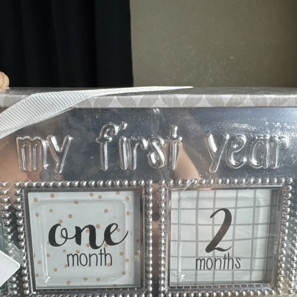 NOS Okie Dokie My First Year Picture Frame 0-12 Months In Gift Box Baby Shower